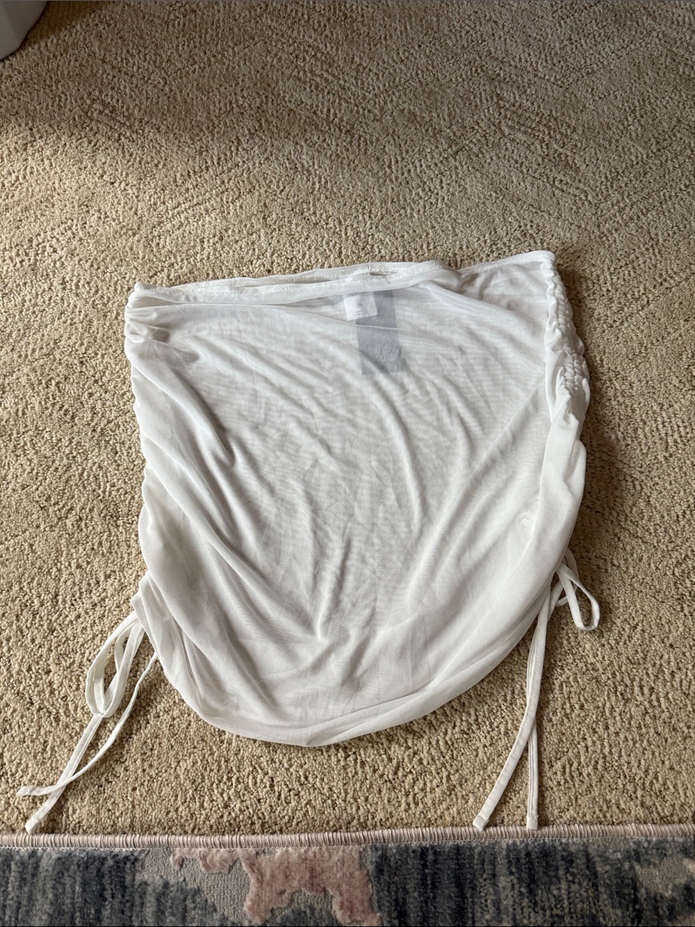wild fable White Sheer Ruched Swim Coverup Skirt